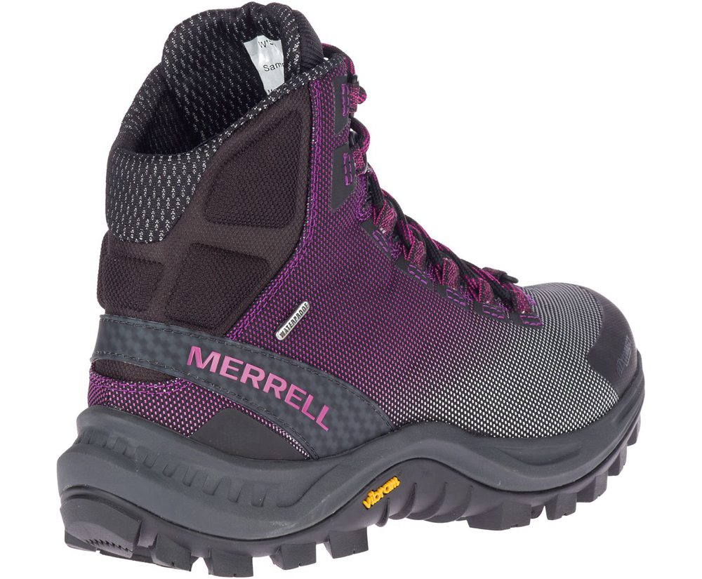 Kozaki Merrell Damskie Czarne/Fioletowe - Thermo Cross 2 Mid Waterproof - 796320-ISY